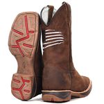 Bota Texana Masculina Couro Fóssil Café U.S.A Sola Jump – Tatu Virado