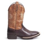 Bota Texana Masculina Couro Mustang Café e Fóssil Croassant – Tatu Virado