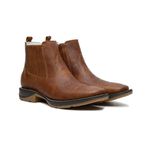 Botina Texana Masculina Couro Rustic Fosco Caramelo Sola Jump – Tatu Virado