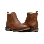 Botina Texana Masculina Couro Rustic Fosco Caramelo Sola Jump – Tatu Virado