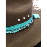 Chapéu Feminino Feltro Premium 30x Country Strass e Bandinha Azul Marcatto