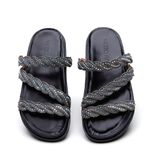 PAPETE STRASS EM COURO PRETO