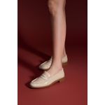 MOCASSIM EXTRA CONFORT COURO VERNIZ OFF WHITE