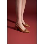 SCARPIN SLINGBACK EM COURO PREMIUM CARAMELO