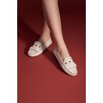 MOCASSIM EM COURO PREMIUM OFF WHITE COM SPIKES