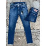 Calça Jeans Armani Premium Básica Bolso Símbolo Metal e Etiqueta Exposta Bolso Atras