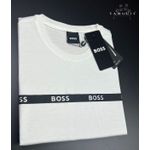 Camiseta Hugo Boss Malha Tanguis Branca Com Escrito Boss