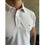 Camiseta Gola Polo Tommy Piquet Peruana Básica Branco