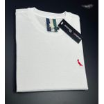 Camiseta Rsv Branco Malha Soft Pima Com Detalhe lateral Em Vermelho 