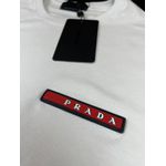 Camiseta Prada Malha Sofit Pima Básica Branco Símbolo Emborrachado