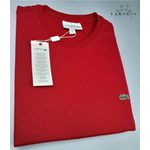 Camiseta Básica Lac Malha Tanguis Pima Vermelho Detalhes Bordado 