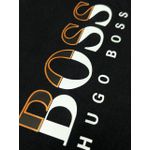 Camiseta Hugo Boss Malha Tanguis Preta Com Escrito no Meio