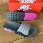 Chinelo Slid NK Air Max Camden Cinza Rosa