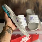 Chinelo NK Slide Air Max Camden Branco Verde Agua