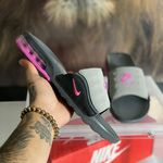 Chinelo Slid NK Air Max Camden Cinza Rosa