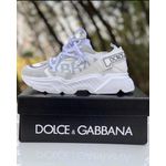 TENIS DOLCE GABBANA COURO DAYMASTER 2 BRANCO DETALHE TRANSPARENTE 