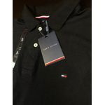 Camiseta Gola Polo Tommy 100% Algodão Preta 