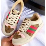 TENIS GUCCI SCREENER BRANCO E ROSA