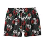 SHORT PRAIA CAVEIRA FLOR PRETO