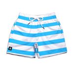 SHORT PRAIA LISTRA BRANCA E AZUL