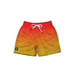 SHORT PRAIA FLORAL DEGRADE LARANJA