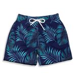 SHORT PRAIA FLORAL AZUL MARINHO