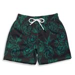 SHORT PRAIA FLORAL VERDE COM CHUMBO