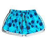 SHORT PRAIA FEMININO ROSAS AZUL