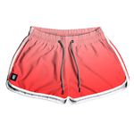 SHORT PRAIA FEMININO DEGRADE ROSA CLARO/VERMELHO