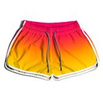 SHORT PRAIA FEMININO CARNAVRAU ROSA E AMARELO