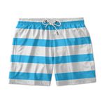 SHORT PRAIA LISTRA BRANCA E AZUL