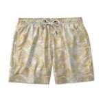 SHORT PRAIA BRANCO COM DOURADO FOLHAGEM 