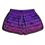 SHORT PRAIA FEMININO LISTRA ROXO/PRETA FLORAL