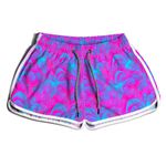 SHORT PRAIA FEMININO FLORAL ROSA