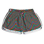 SHORT PRAIA FEMININO TIE DYE PSICODELICO PRETO