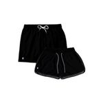 SHORT PRAIA FEMININO PRETO LISO