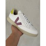 TENIS VERT V-12 BRANCO LIMA E ROXO