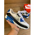 TENIS NK AIR MAX 90 BRANCO/AZUL ROYAL E CINZA