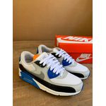 TENIS NK AIR MAX 90 BRANCO/AZUL ROYAL E CINZA