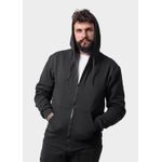 Blusa De Moletinho Masculino Com Zíper Preto