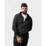 Blusa De Moletinho Masculino Com Zíper Preto