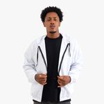 Jaqueta Corta Vento Masculina Com Zíper Branco