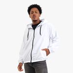 Jaqueta Corta Vento Masculina Com Zíper Branco