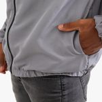 Jaqueta Corta Vento Masculina Com Zíper Cinza