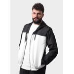 Jaqueta Corta Vento Masculina Com Zíper Preto e Branco