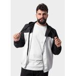 Jaqueta Corta Vento Masculina Com Zíper Preto e Branco