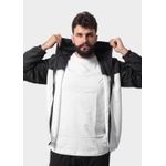 Jaqueta Corta Vento Masculina Com Zíper Preto e Branco
