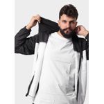 Jaqueta Corta Vento Masculina Com Zíper Preto e Branco