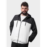 Jaqueta Corta Vento Masculina Com Zíper Preto e Branco