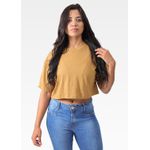 Cropped Feminino Oversized Caramelo